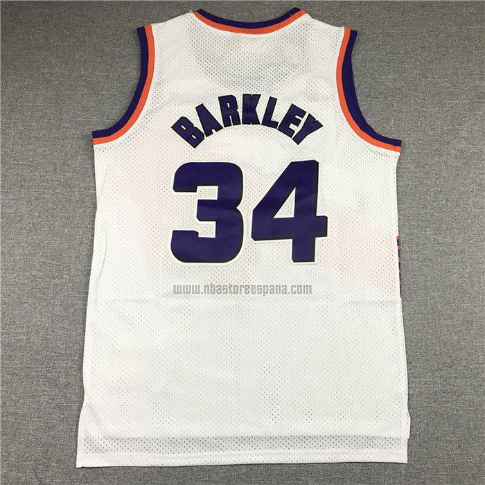 Camiseta Phoenix Suns Charles Barkley NO 34 Mitchell & Ness 1992-93 Blanco